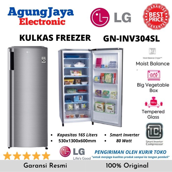 Jual Kulkas Freezer Lg Gn Inv Sl Lemari Pembeku Pintu Inverter