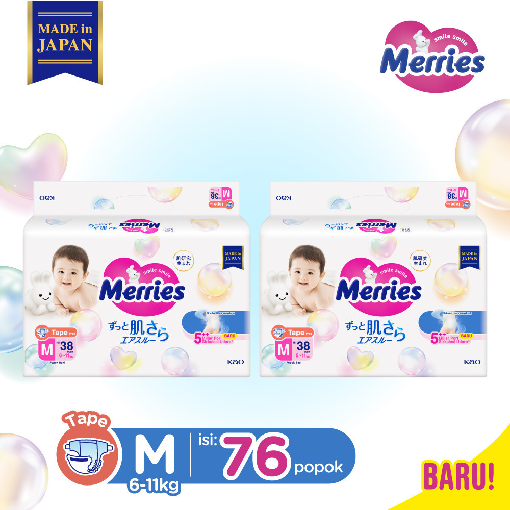 Jual Merries Premium Popok Bayi Perekat M 38 Twinpack | Shopee Indonesia