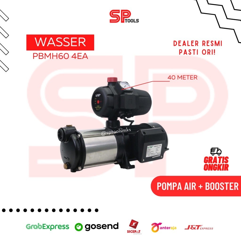 Jual MESIN POMPA AIR MULTISTAGE HORISONTAL BOOSTER WASSER PBMH60 4EA ...