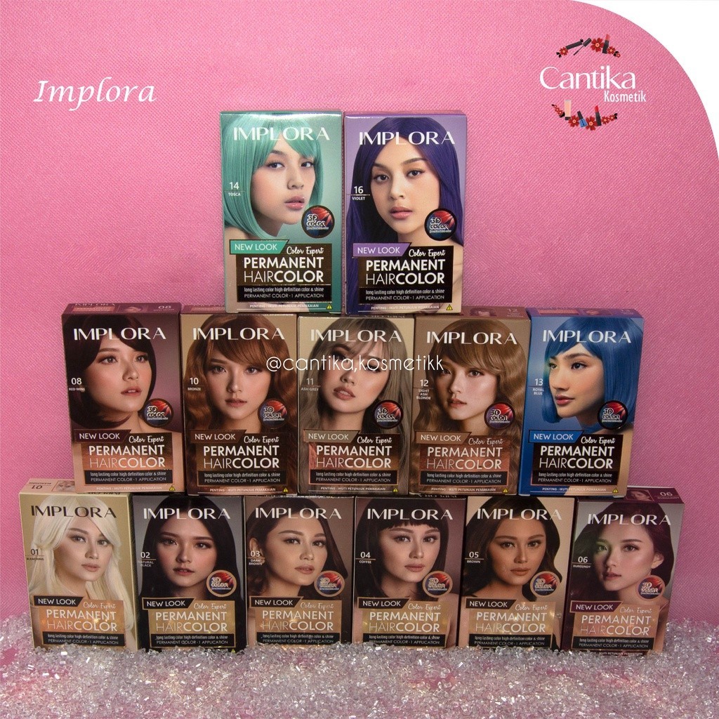 Jual ♥ CANTIKA ♥ IᗰᑭᒪOᖇᗩ IMPLORA semir pewarna rambut permanen keratin