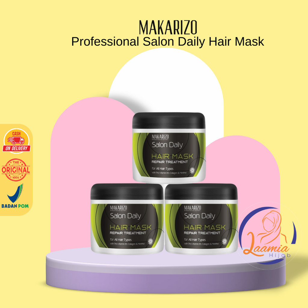 Jual Laamiahijab Makarizo Professional Salon Daily Hair Mask Pot 500 Ml Shopee Indonesia 