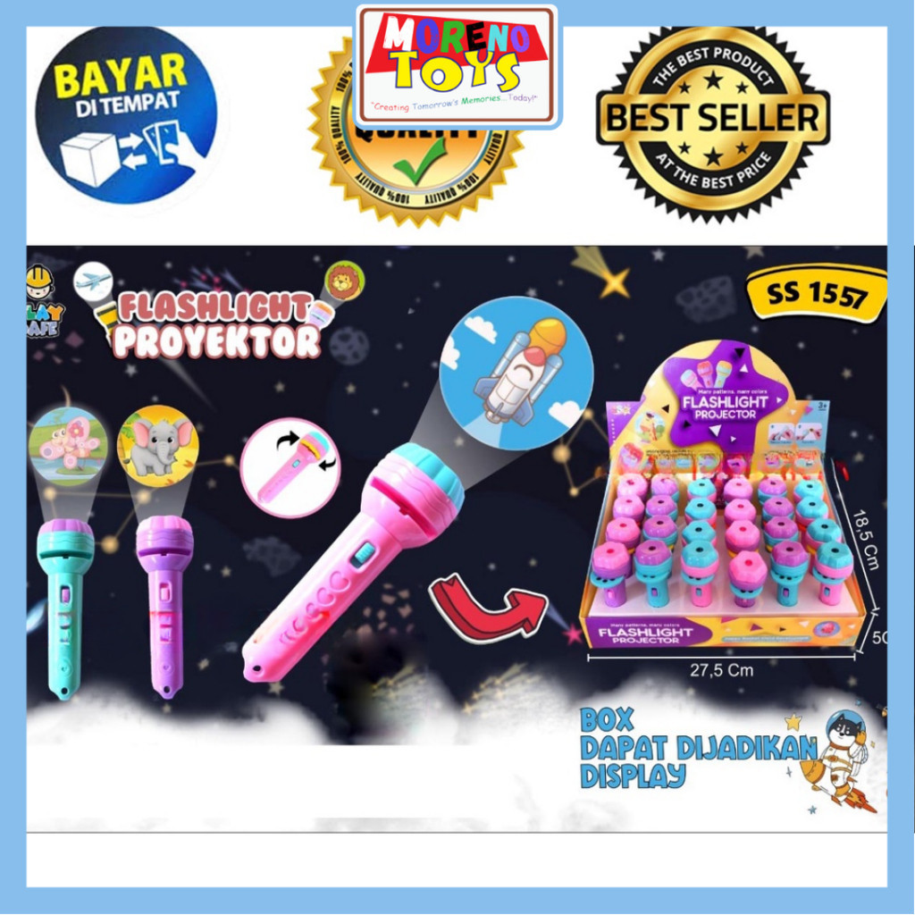 Jual ( BISA COD ) SLIDE GAMBAR Mainan Anak Senter Proyektor Flashlight ...