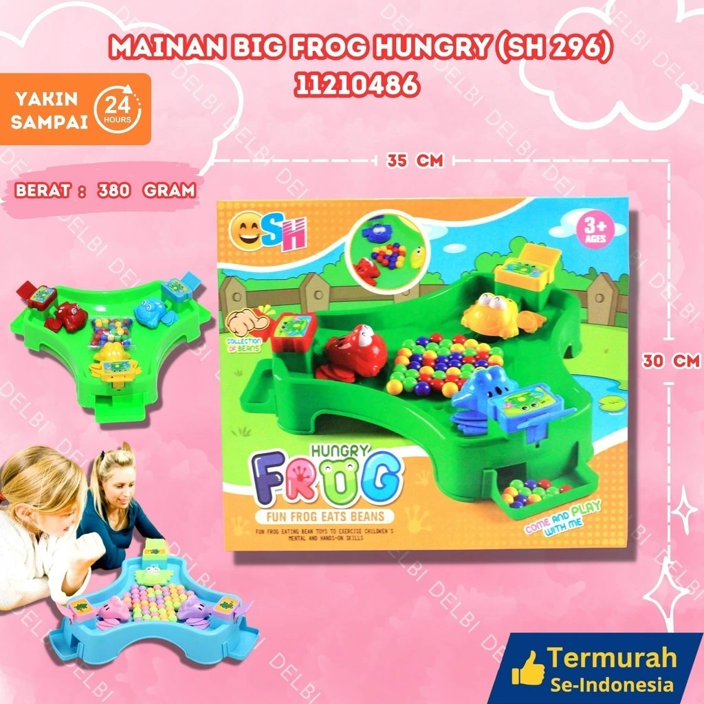 [sh296] mainan edukasi anak hungry frogs / frog scramble kemasan box -