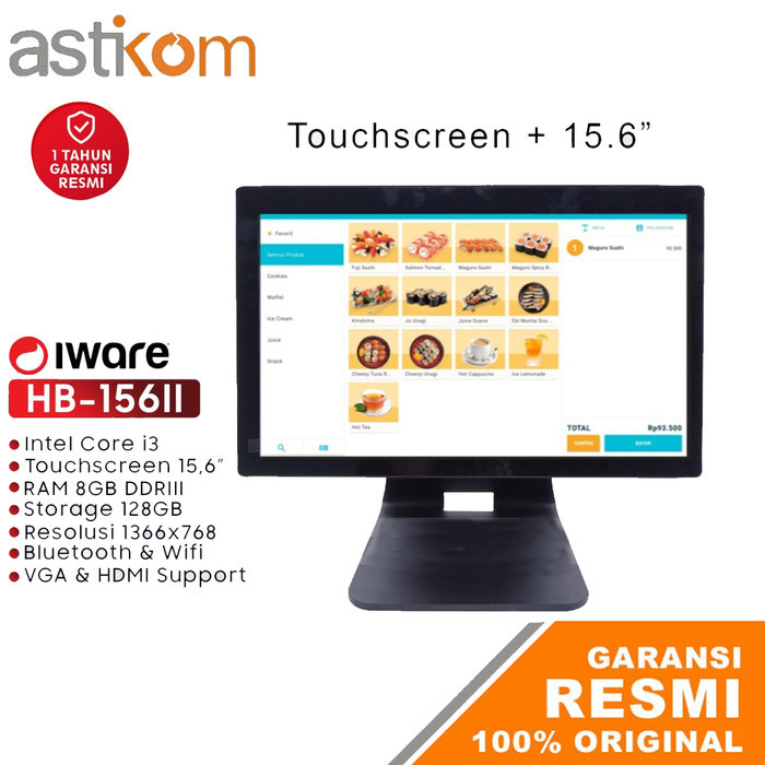 Jual Mesin kasir PC POS All in One Core i3 Touchscreen Iware HB-156II 8 ...