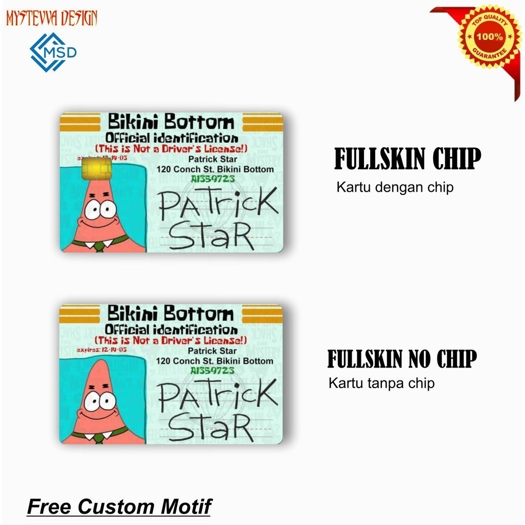 Jual Skin Card BIKINI BOTTOM BISA custom - ATM Debit Credit Emoney ...