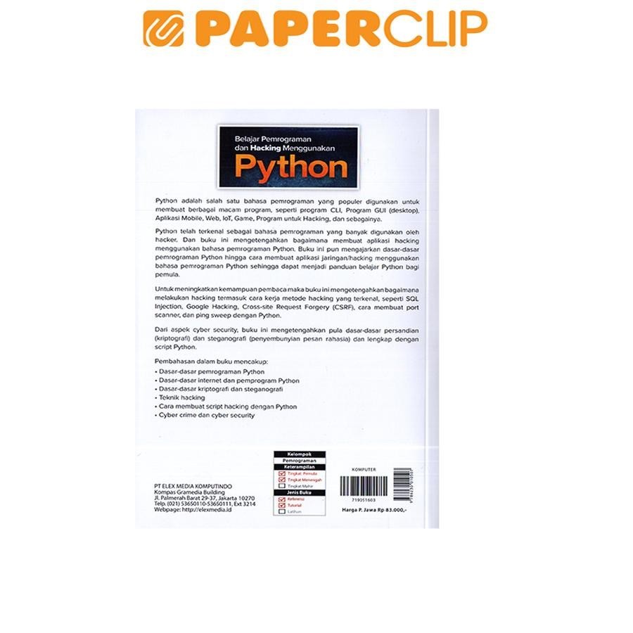 Jual BELAJAR PEMROGRAMAN DAN HACKING MENGGUNAKAN PYTHON | Shopee Indonesia