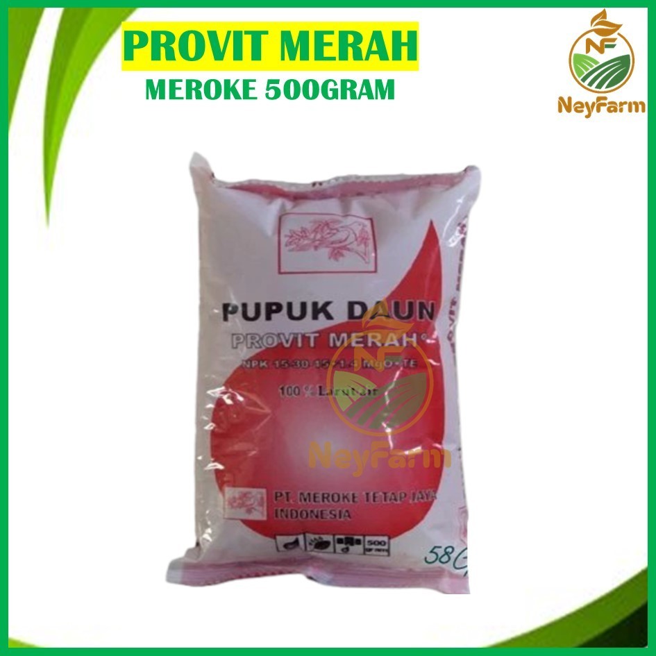 Jual PUPUK MEROKE PROVIT MERAH NPK 500 GRAM KEMASAN PABRIK NPK DAUN ...