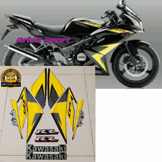 Jual Striping stiker motor kawasaki ninja rr 2014 kuning hitam lis les ...