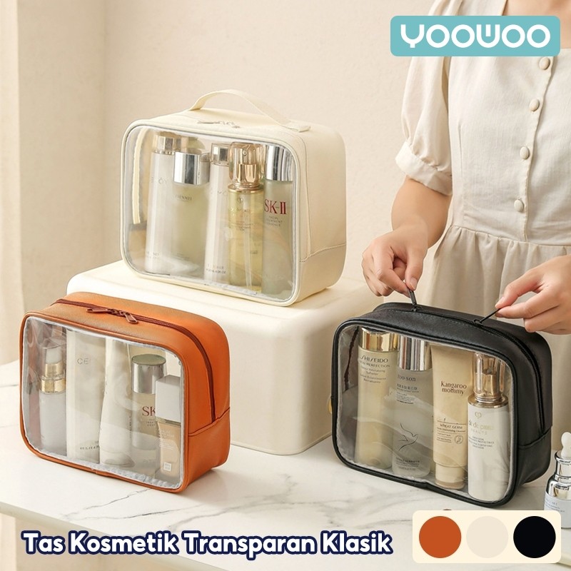 Jual YooWoo Pouch Make Up Transparan / Tas Kosmetik PVC / Tempat Make ...