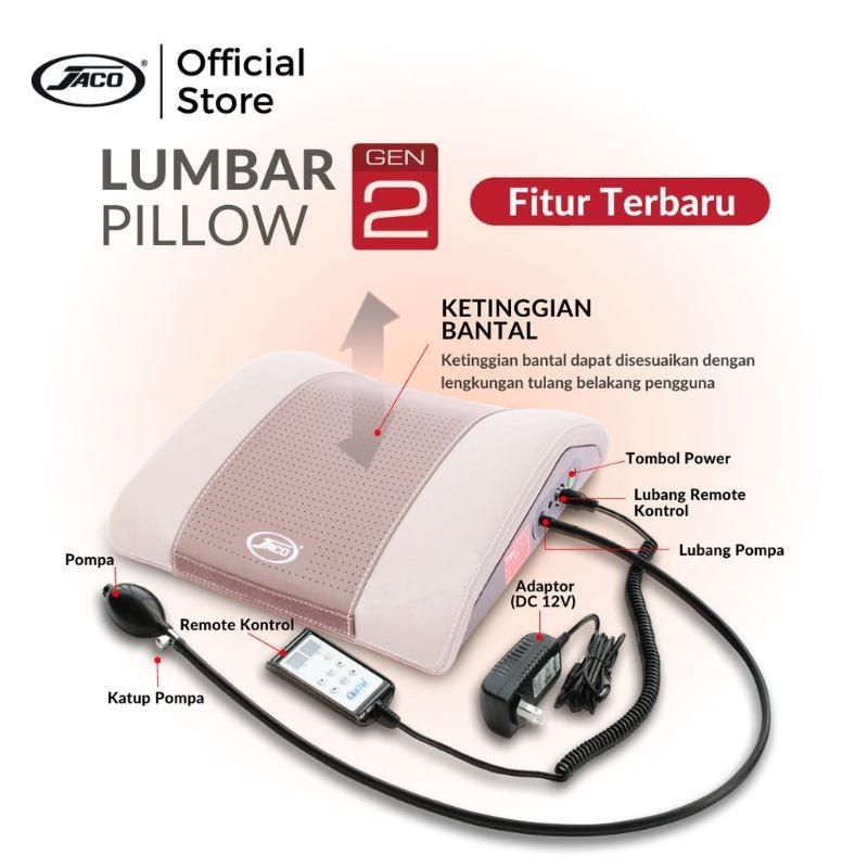 Jual Jaco Lumbar Pillow Gen 2 mengatasi tulang belakang dan syaraf