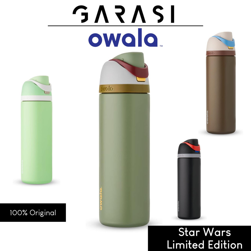 Owala FreeSip Edelstahl-Trinkflasche Mit Star Wars Design – 680 Ml, Isoliert & Mit Strohhalm | BPA-frei & Spülmaschinenfest