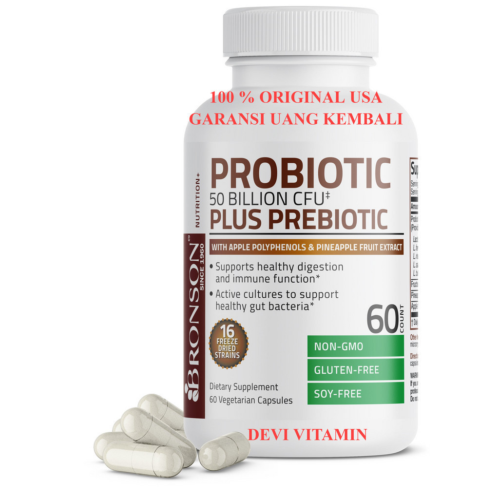 Jual Bronson Vitamin Probiotic Plus Prebiotic 50 Bilion CFU isi 60 ...