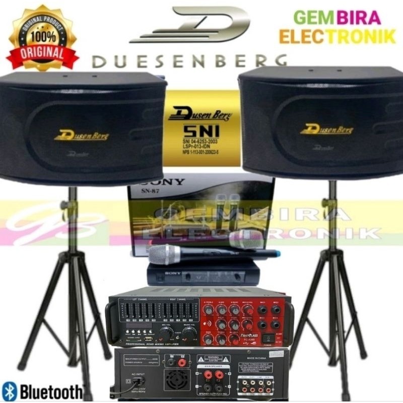 Jual Paket speaker karaoke dusenberg 10 inch ampli mixer Bluetooth