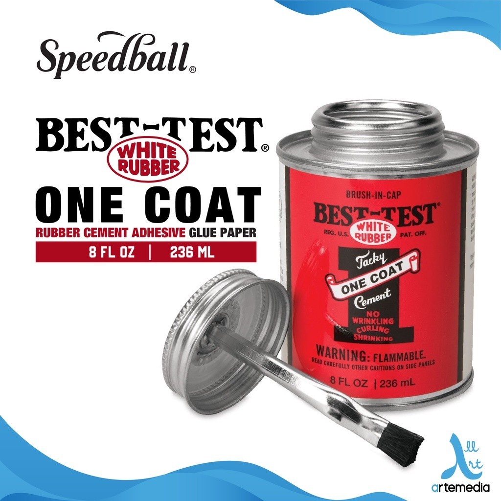 Best-Test Rubber Cement With Brush - 16 Oz Jar For Paper Crafts & School
