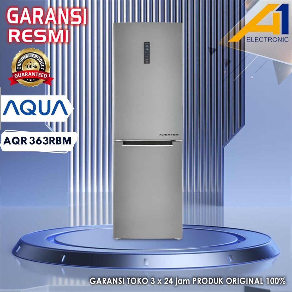 Jual AQUA Kulkas AQR 363RBM 2 Pintu Bottom Freezer 338 L Freezer Bawah ...