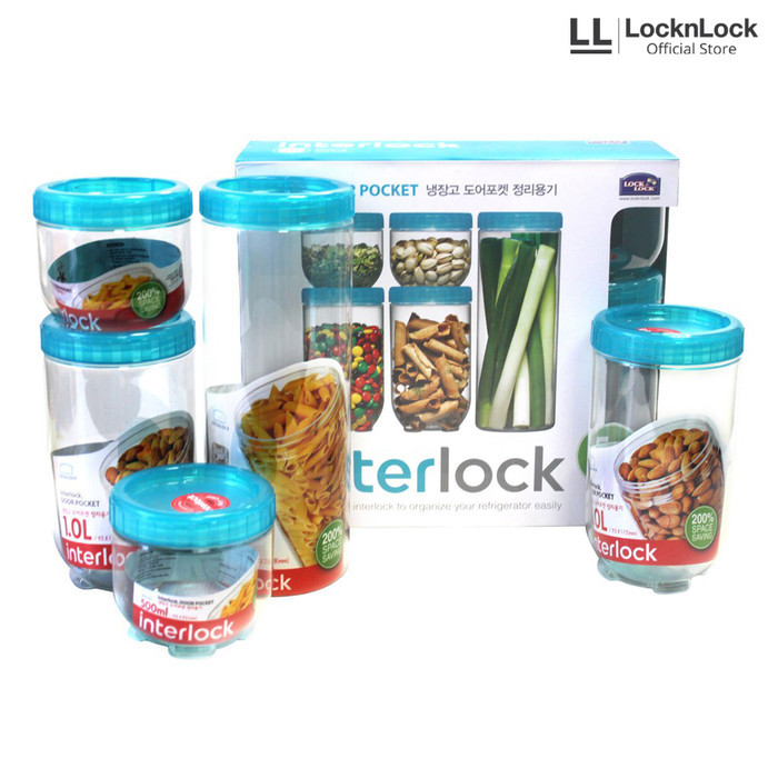 Jual LocknLock Toples Makanan Interlock Set 5pcs INL301S4 | Shopee ...