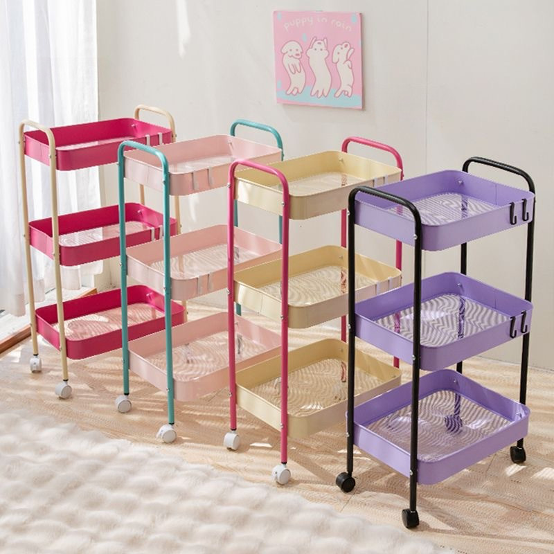 Jual 3 Tingkat Warna Macaron Trolly Rak Penyimpanan Susun Stora Rak ...