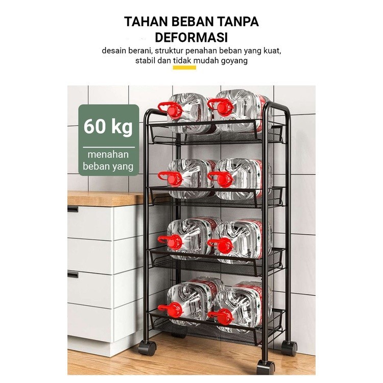 Jual Plus One Rak Roda 3 4 5 Susun / Rak Troli Salon / Rak Buku Dokumen ...