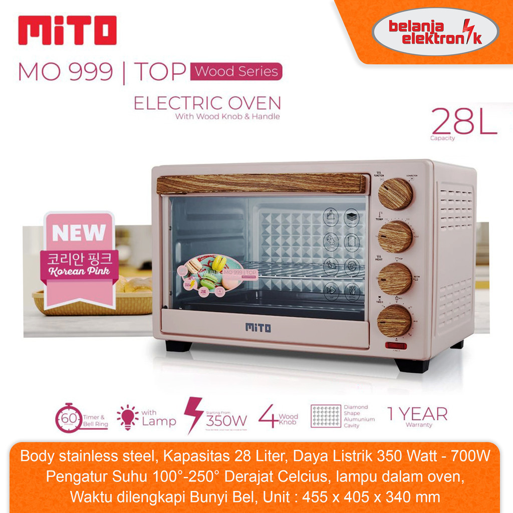 Jual Mito Oven Listrik Low Watt Mo Electric Oven Liter Top Wood Mo Shopee Indonesia