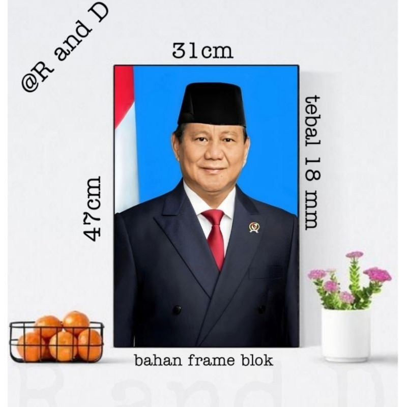 Jual Hiasan Dinding Poster Prabowo Subianto Ukuran 47x31 Dekorasi Dinding Prabowo Gibran Ukuran