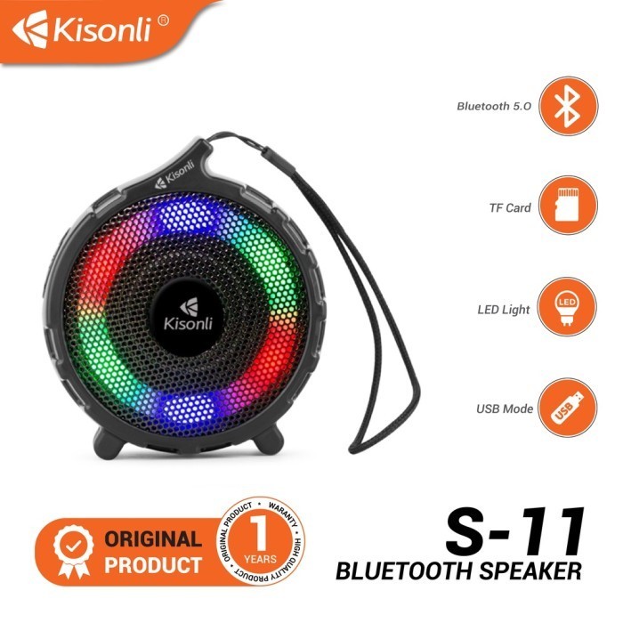 Jual KISONLI Speaker Bluetooth Portable S11 Mini Wireless With Colored ...