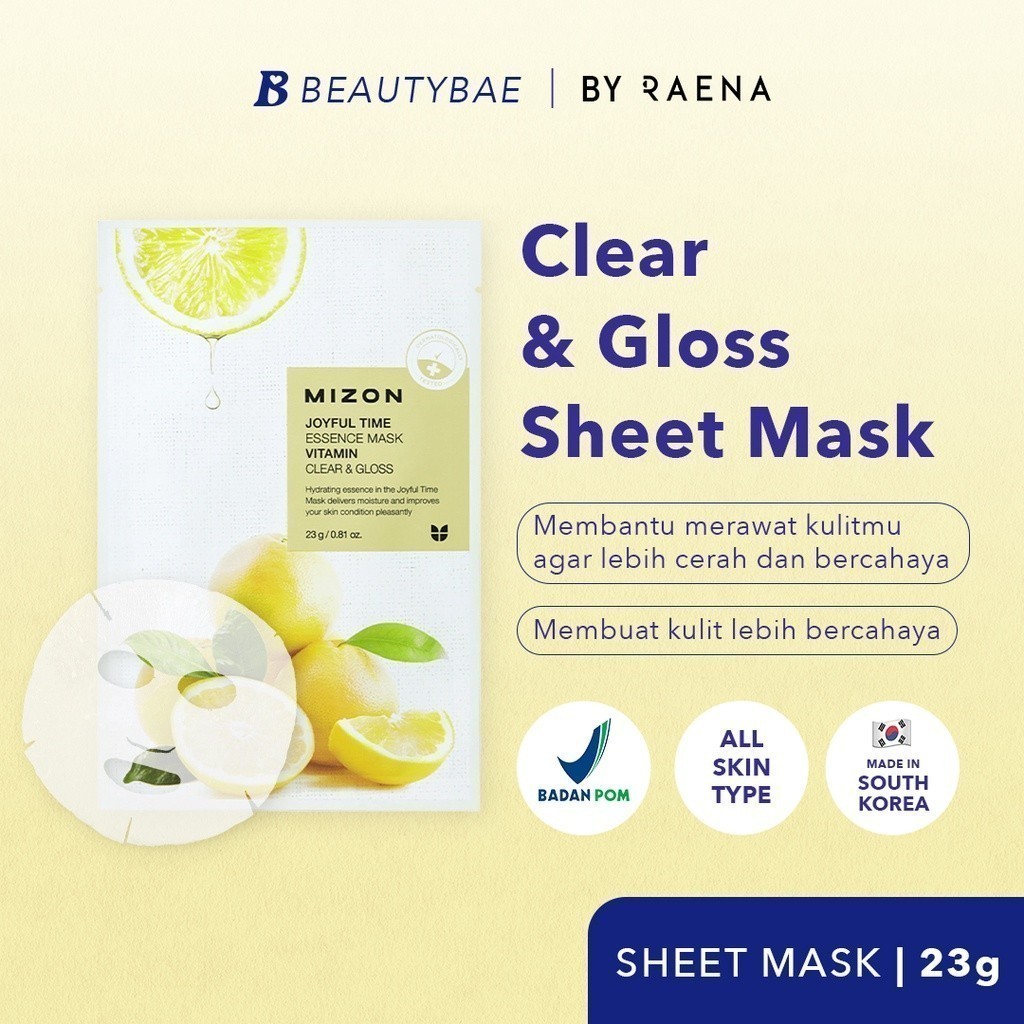 Jual MIZON Sheet Mask Korea Vitamin Clear & Gloss Masker untuk
