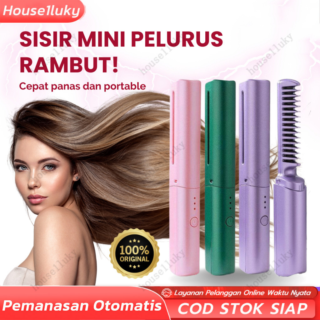 Jual Pelurus rambut lurus portabel 2 dalam 1 sisir catok panas portabel ...