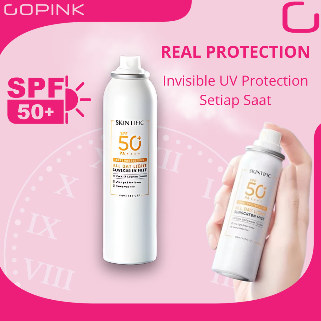 Jual SKINTIFIC All Day Light Sunscreen Mist SPF 50 PA++++ Anti UV/Body ...