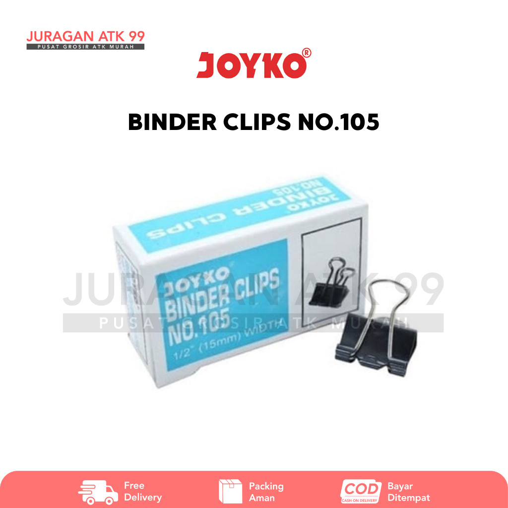 Jual Binder Clips Joyko NO.105/klip penjepit kertas Joyko no.105 ...