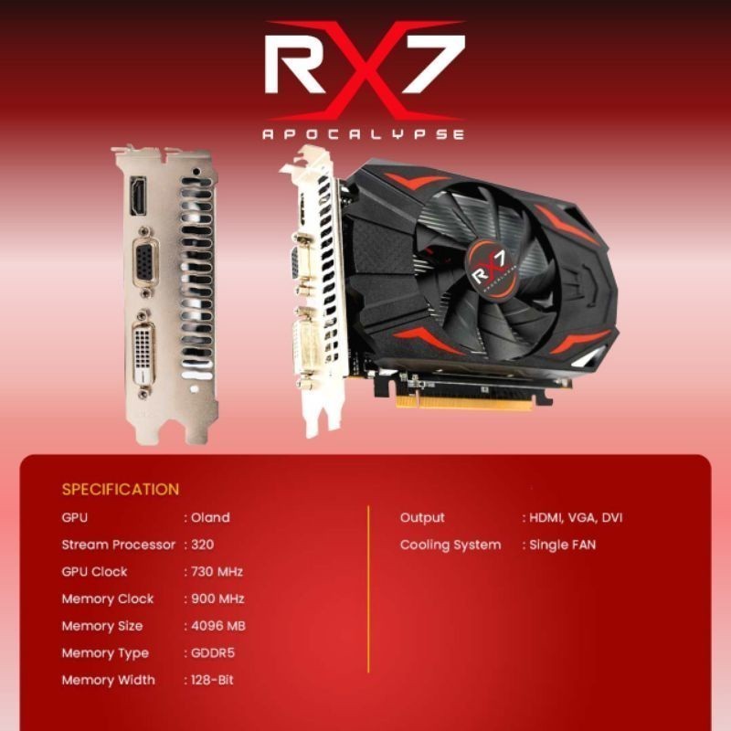 Jual VGA RX7 R7 240 4GB DDR5 128 BIT REAL CAPACITY RESMI | Shopee Indonesia