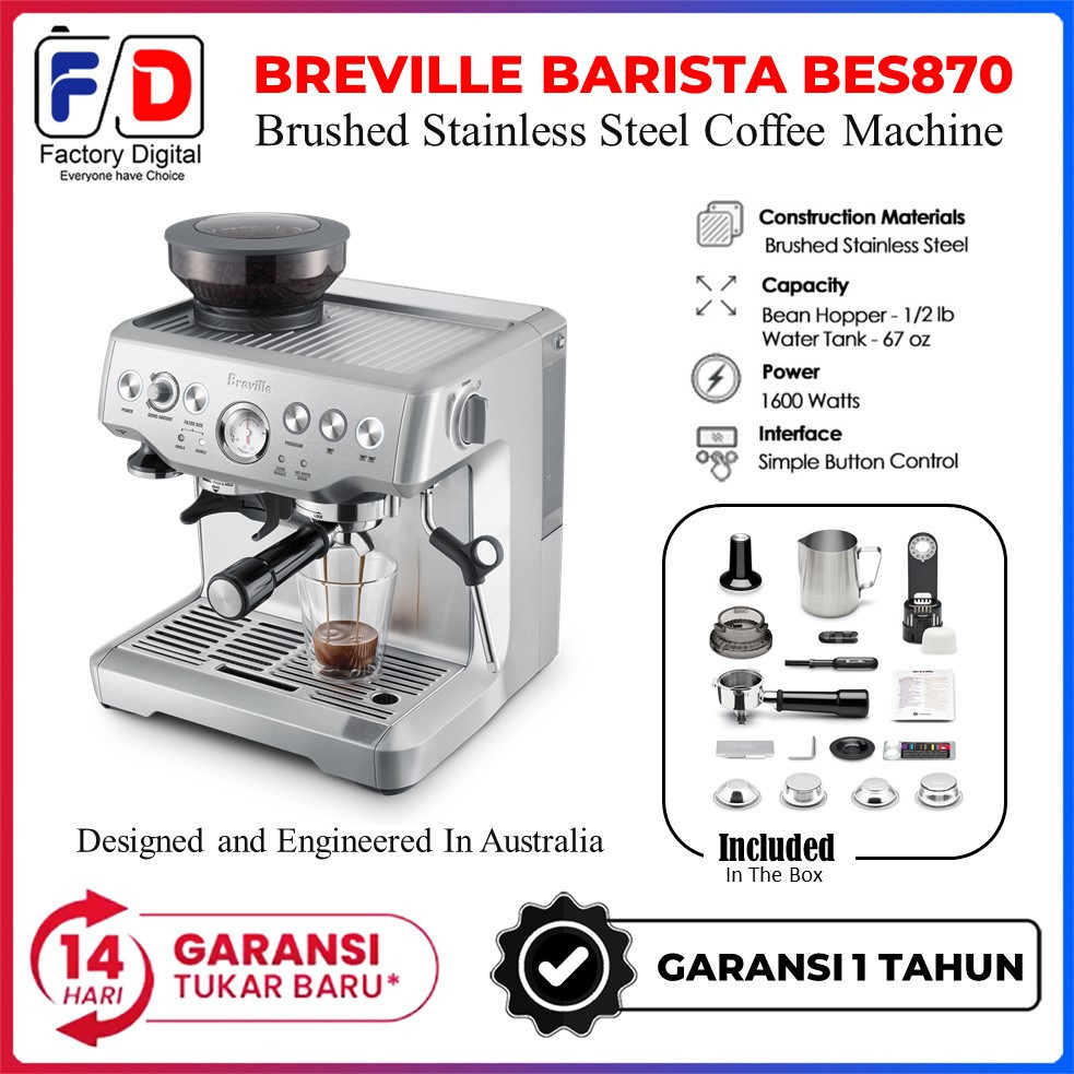 Jual Mesin Kopi Breville BES870 The Barista Express 1700W Coffee ...