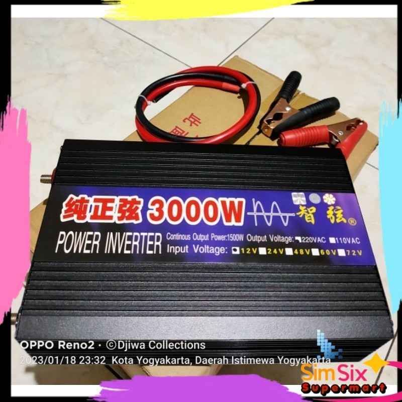 Jual Taffware Car Power Inverter Pure Sine Wave Dc V V To Ac V Sunyima Pure Sine Wave