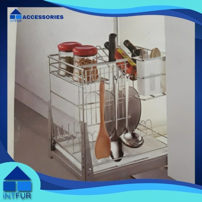 Jual Rak tarik serbaguna sendok dan botol kabinet 400mm VITCO XC 29025 ...
