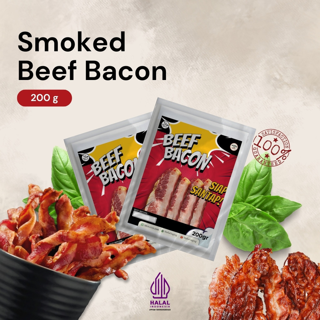 Jual Smoked Beef Bacon / Daging Asap USA Halal / Thin Sliced Beef Bacon