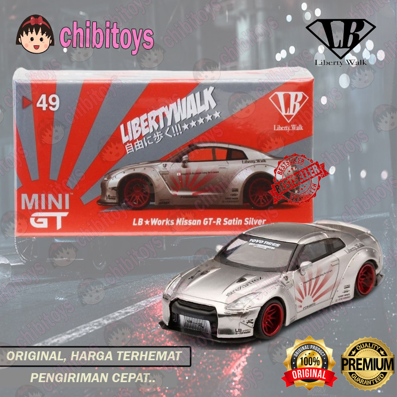 Jual Mini GT LB Works LBWK Nissan GT-R Satin Silver Limited Original ...