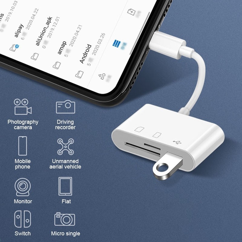Jual Card Reader 3 in 1 OTG Type-C Micro SD/TF Flash Drive Card Reader ...