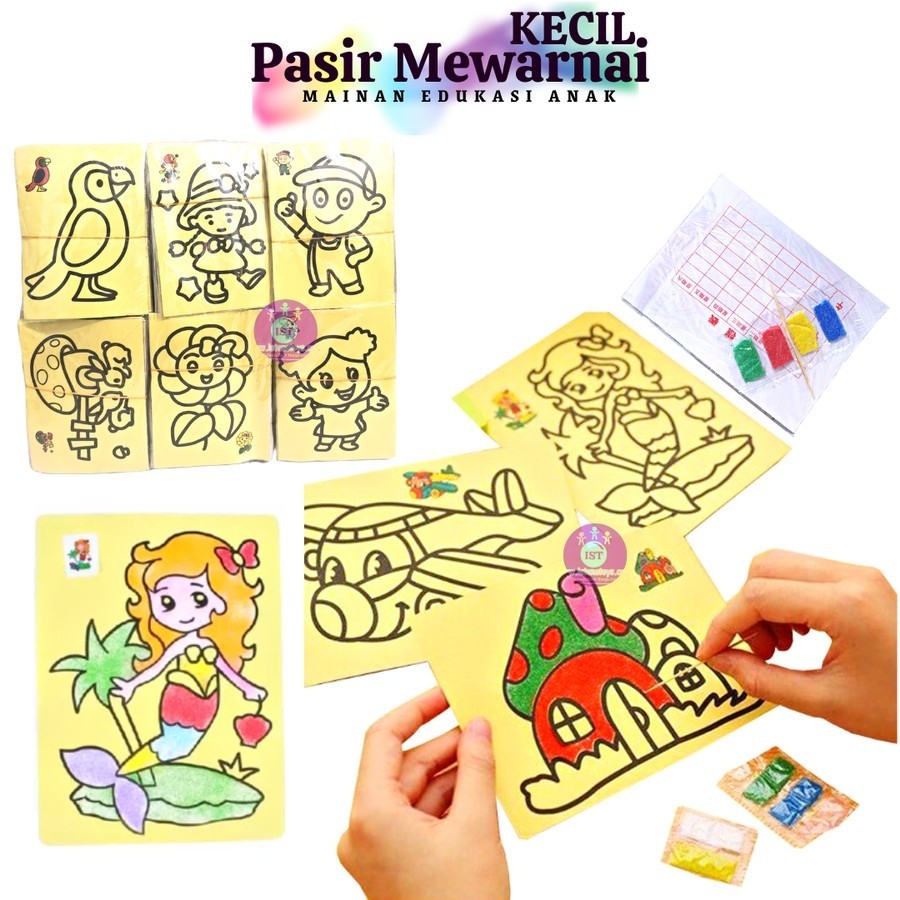 Jual Mainan Edukasi Sticker Pasir - Mewarnai Dengan Pasir Kertas Stiker ...