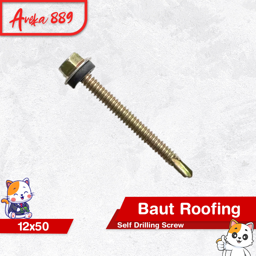 Jual Baut Baja Ringan 12x50 - Sekrup Roofing Wilson Kuning Karet EPDM ...