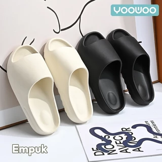 YooWoo Sendal Slop Sendal Selop Pria Sendal Karet Empuk Anti Slip Ukuran 36-45 Cream/Hitam/Coklat/Hijau sandal
