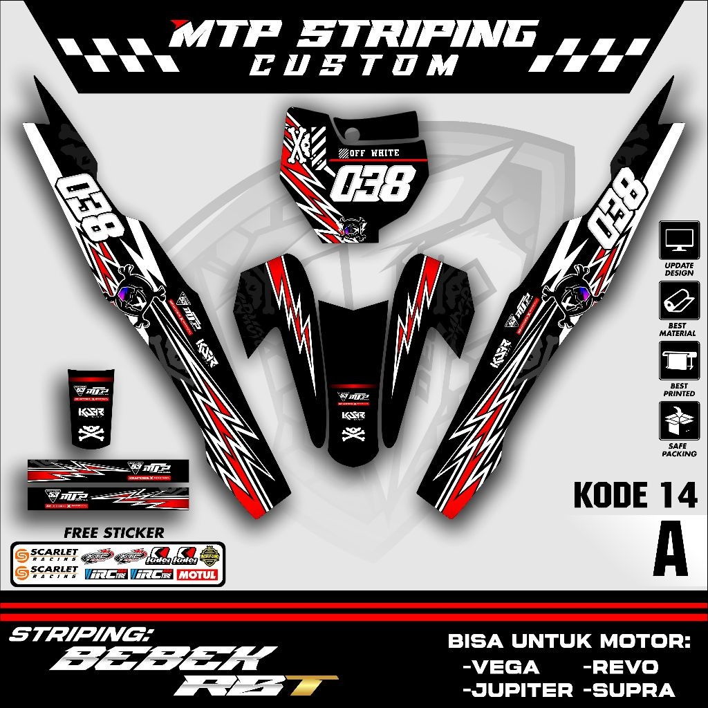 Jual Sticker Rbt/gtx Vega R New Stiker Striping Motor Rbt Bebek Modif ...