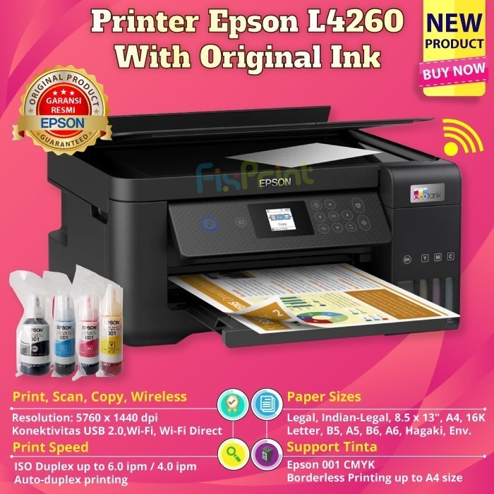 Jual Printer Epsn Ecotank L4260 A4 Wi Fi Duplex All In One Pengganti L4160 Shopee Indonesia 0527