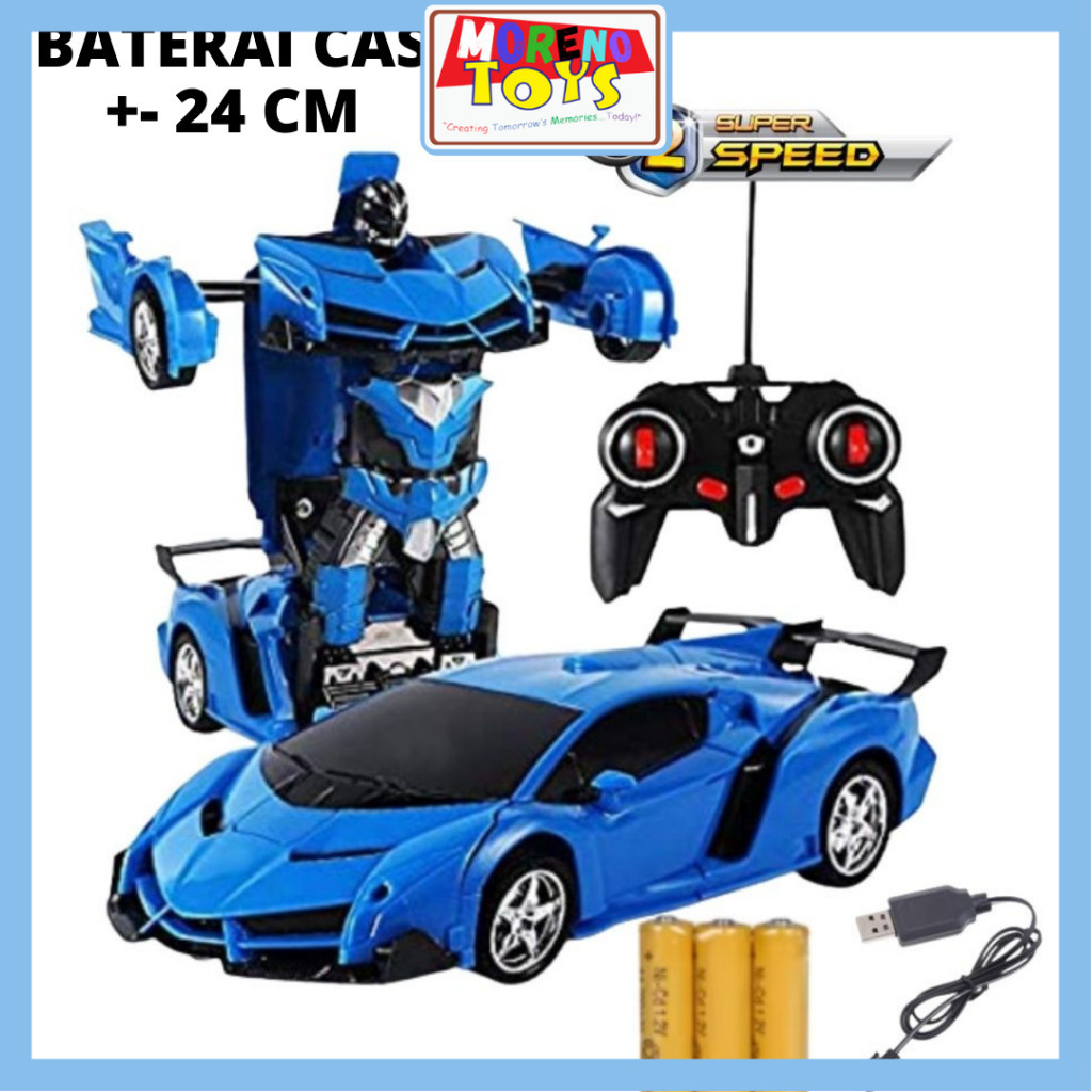 Jual MAINAN ANAK MOBIL REMOTE CONTROL AUTOBOT SPORT CAR DEFORMATION RC ...