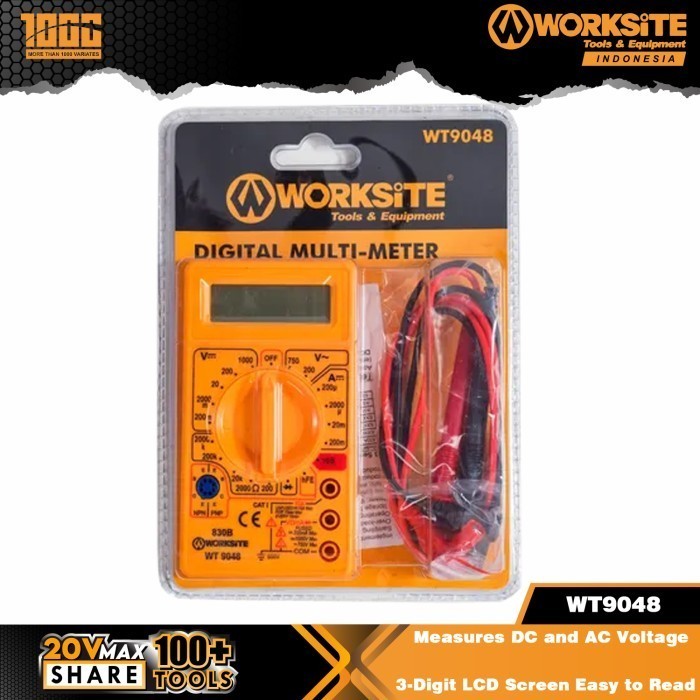 Jual WORKSITE Digital multitester LCD Display Ac & Dc WT9048 | Shopee ...