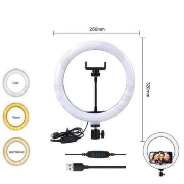 TS✔️ LAMPU RINGLIGHT 26cm Ring Fill Light RingSelfie 26 Cm Make Up Vlog Lengkap Holder HP