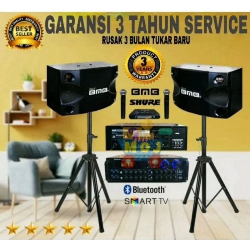 Jual Paket Karaoke Bmb Bluetooth 8 Inch Paketan Sound System Rumah Home