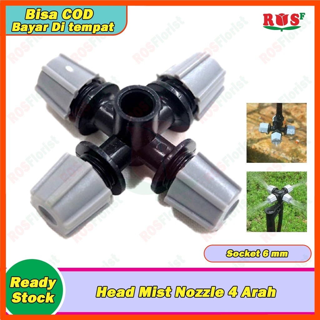 Jual RF - Mist Nozzle 4 Arah Way Head Fogger Misting Sprayer Spray ...