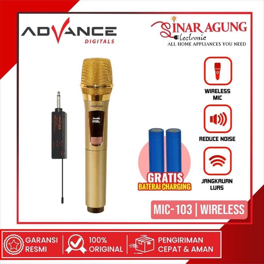 Jual COD ADVANCE MIC103 | MIC-103 MICROPHONE PROFESIONAL MIC WIRELESS ...
