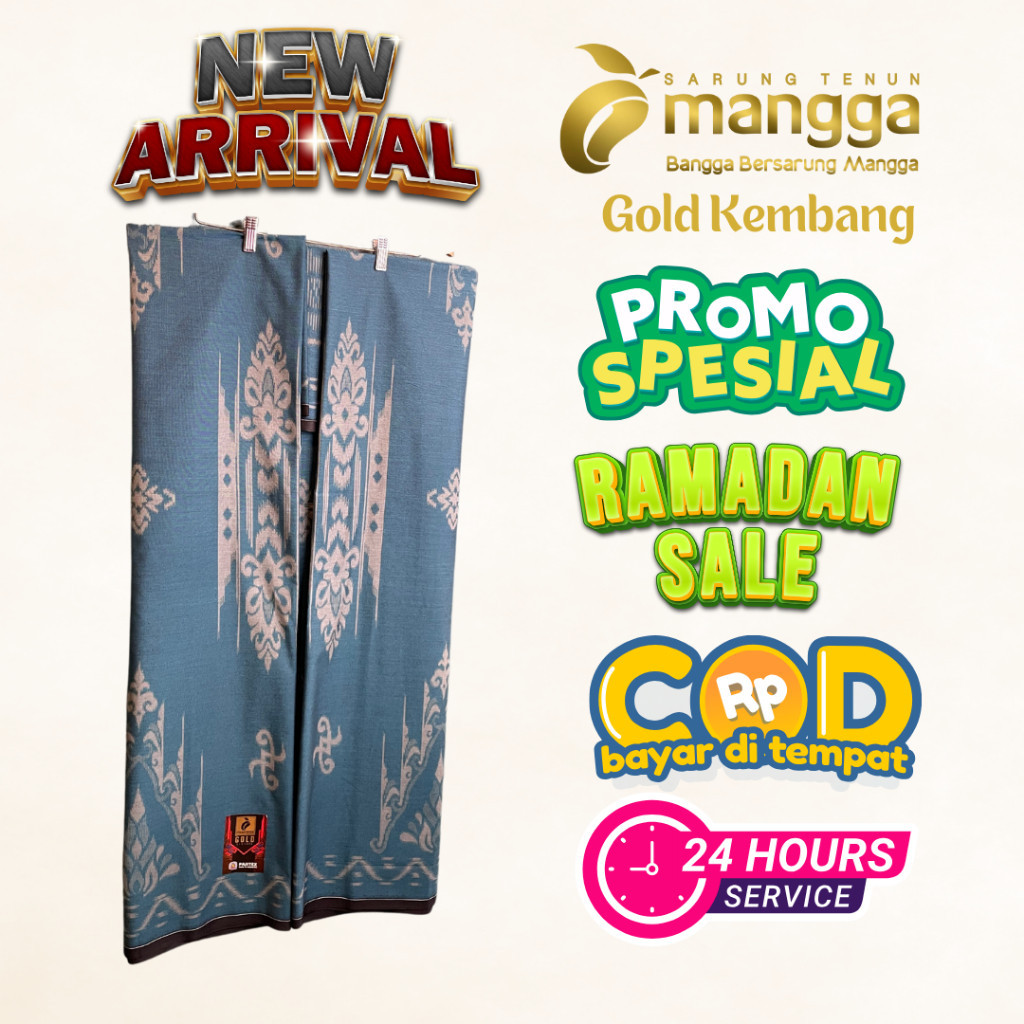 Jual BISA COD - ORIGINAL Sarung Mangga Gold Kembang (Biru Tosca) NEW ...