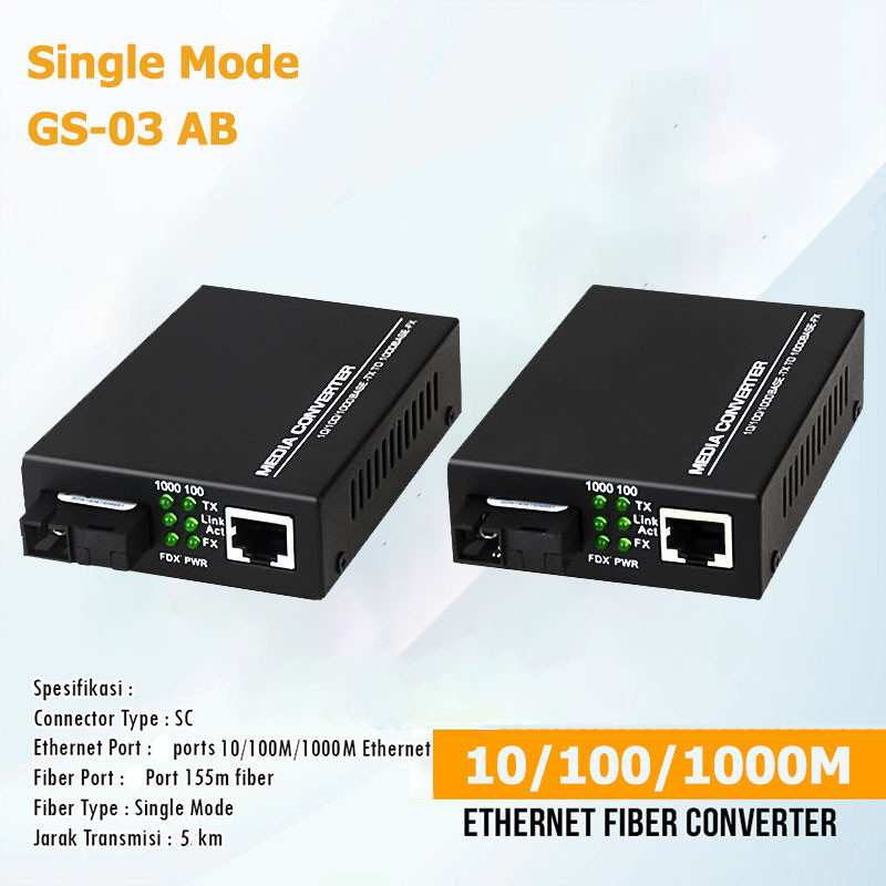 Jual Htb Gs A B Mbps Single Mode Media Converter Converter Fiber Optical Shopee Indonesia