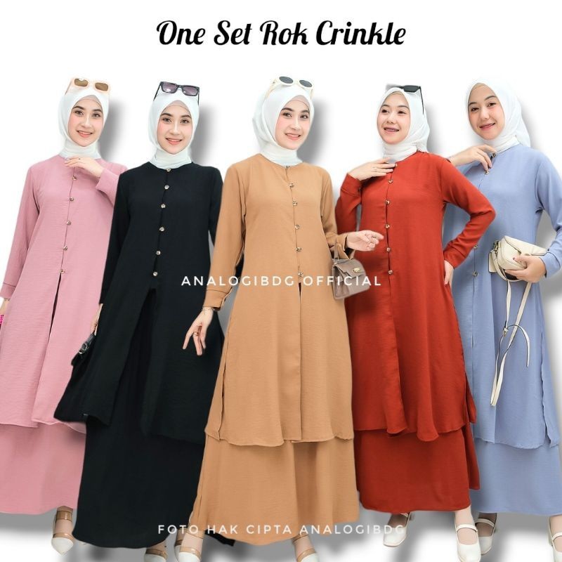 Jual ANALOGI - One Set + Rok Muslimah Crinkle Airflow Turkey Hijab ...